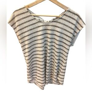 Bobeau Caty Twist Back Striped Tee